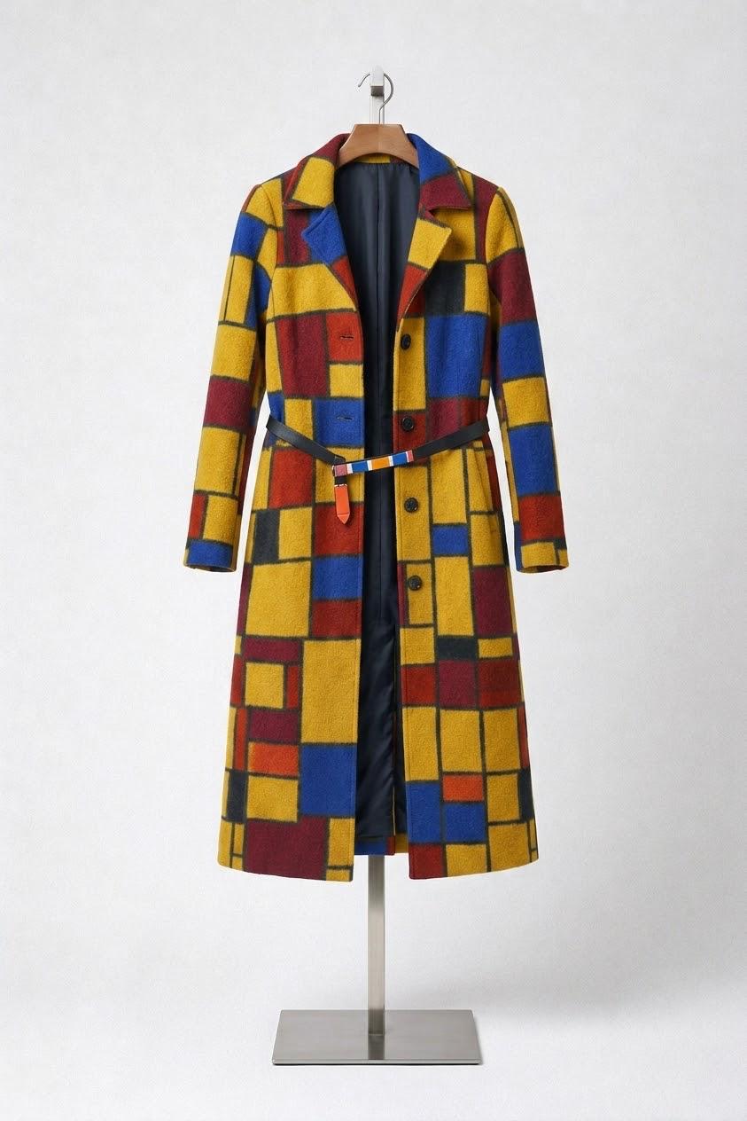 Colour Block Long Coat garment study